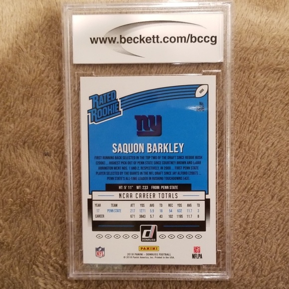2018 Donruss Saquon Barkley Rookie Card - Picture 2 of 2